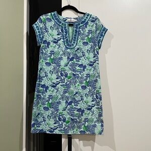 Floral Blue and Green Dress